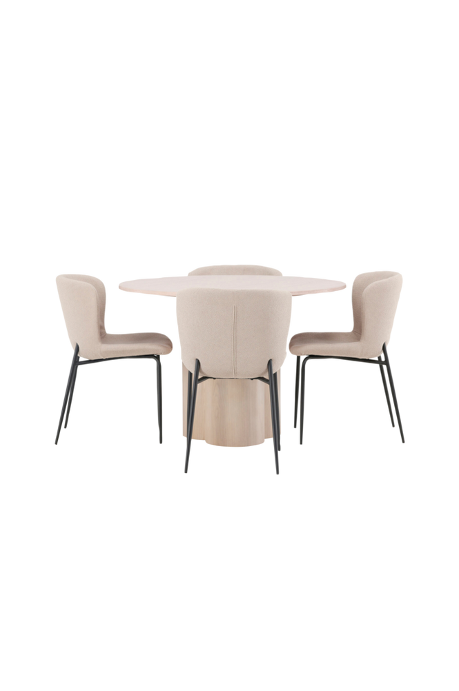 Spisegruppe Olivia med 4 stk spisestoler Modesto