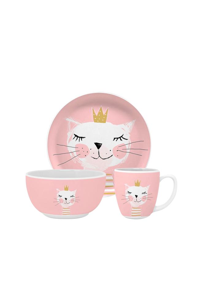 Barnservis 3 Delar Happy Cat
