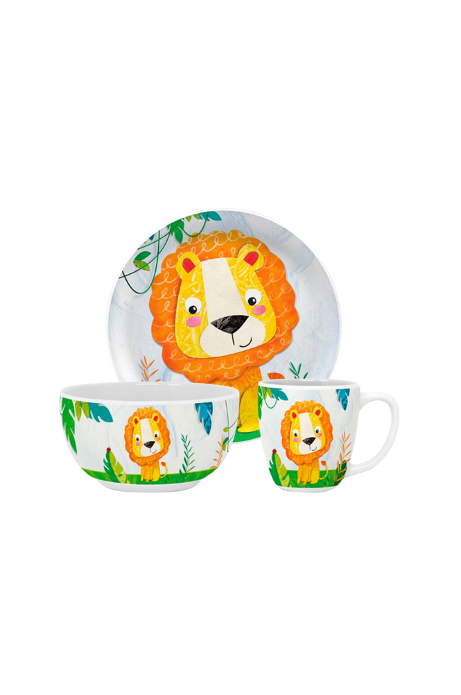 Barnservis 3 Delar Happy Lion