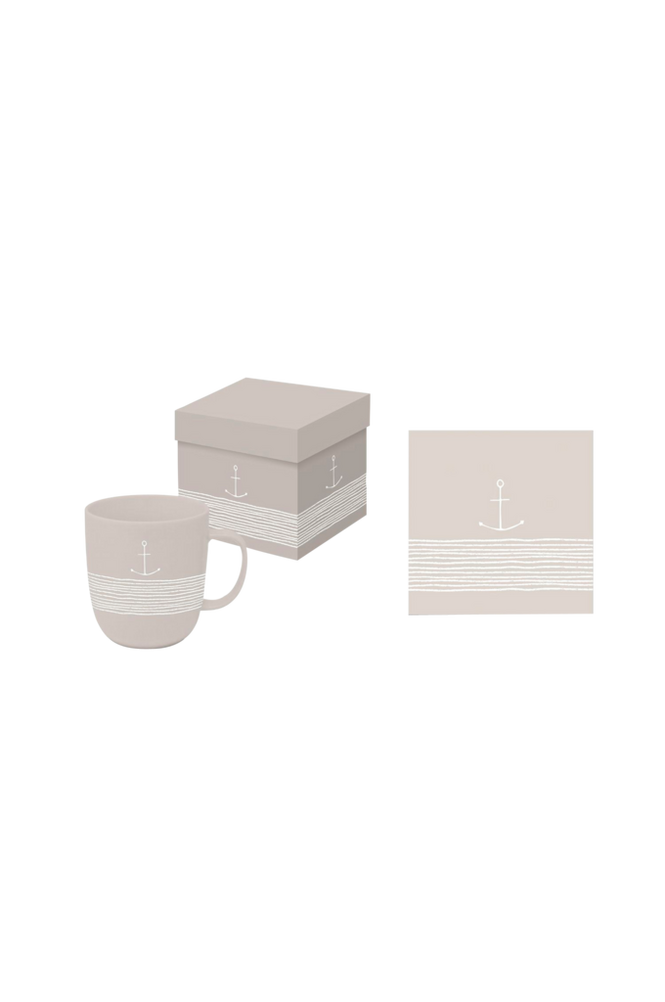 Gåvoset Mugg 35 cl + Servett Pure Anchor