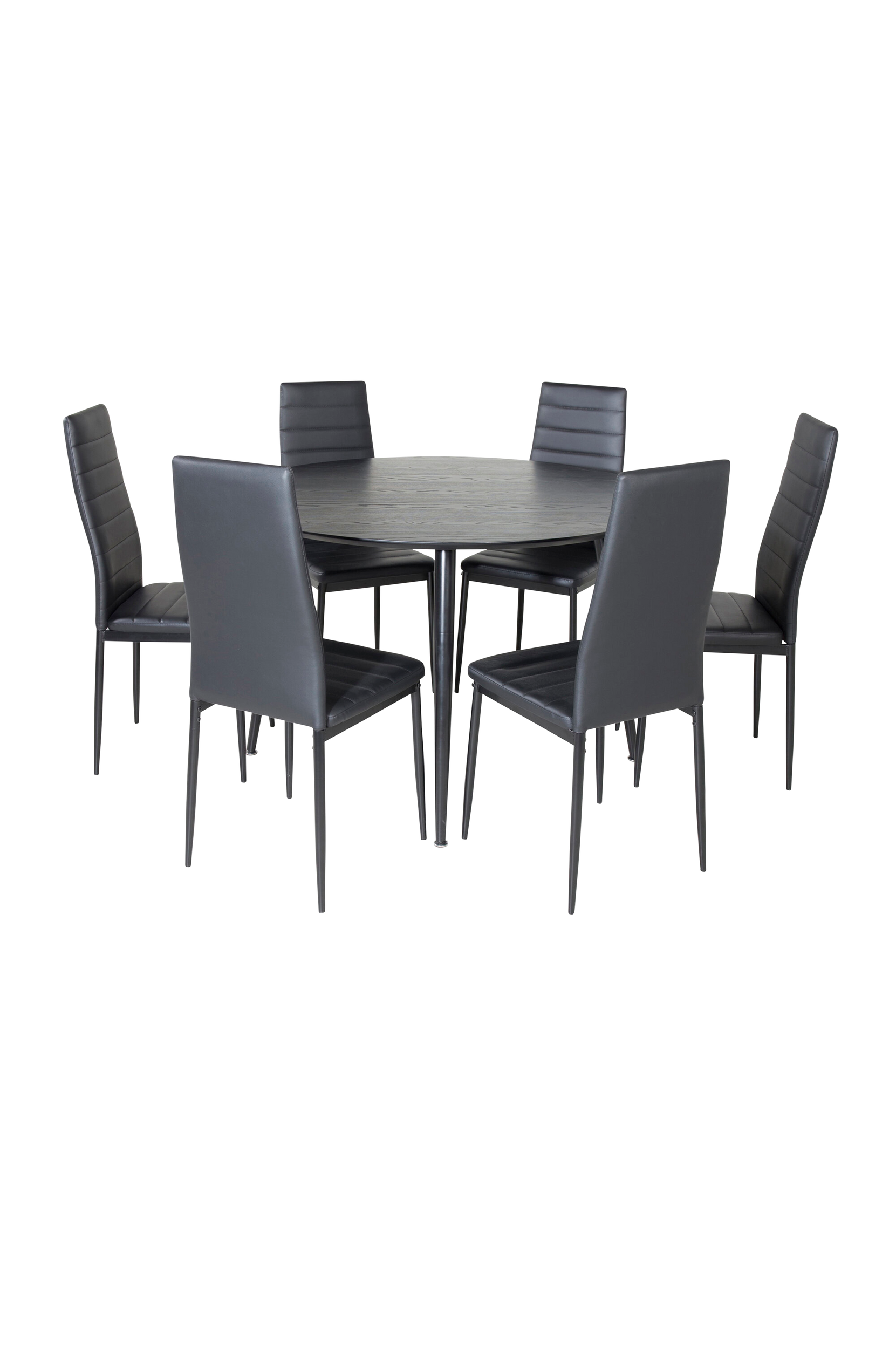 Venture Home - Matgrupp Dipp med 6st stolar Slim - Svart