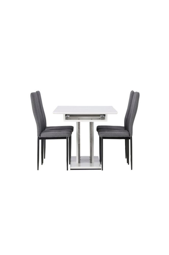 Spisegruppe Disa med 4 stk stoler Petra