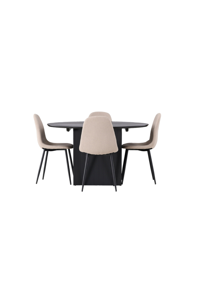Spisegruppe Matilda med 4 stk stoler Polar