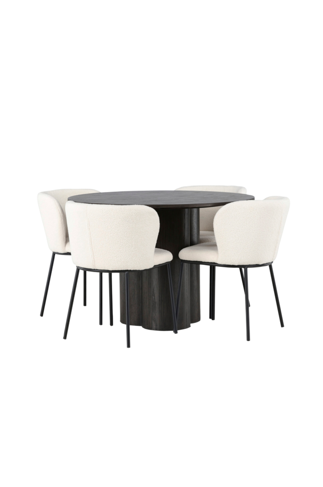 Spisegruppe Olivia med 4 stk stoler Edina