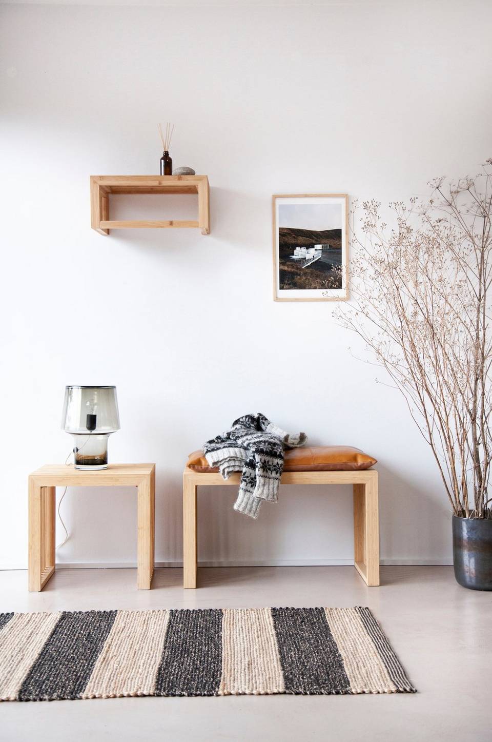 Cinas Bänk 2-sits Bambu Rib set, brun från Cinas, bild 5