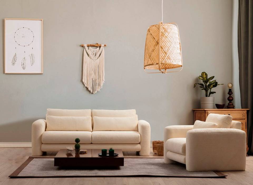 Hanah Home Soffa 3-sits Villie, beige från Hanah Home, bild 5