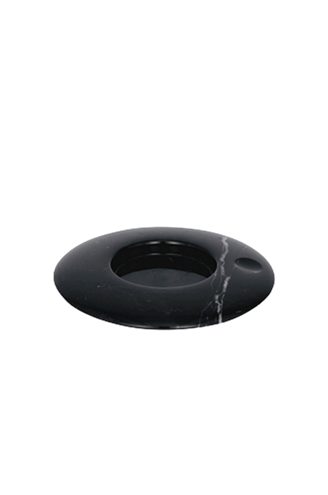 Lysholder Marmor 11,6x2 cm svart