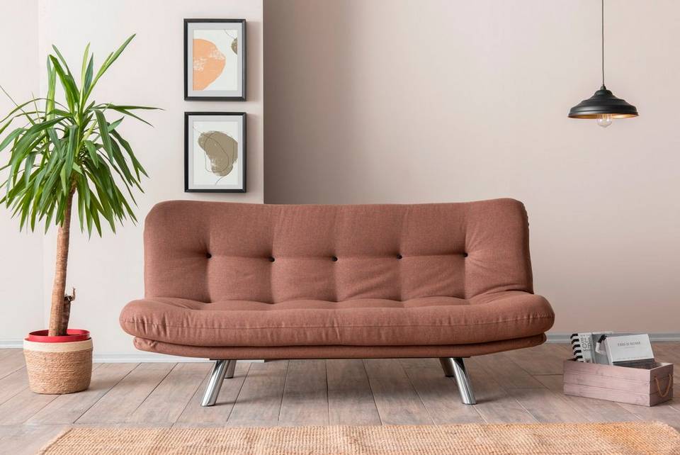 Hanah Home Bäddsoffa 3-sits Misa, brun från Hanah Home, bild 5
