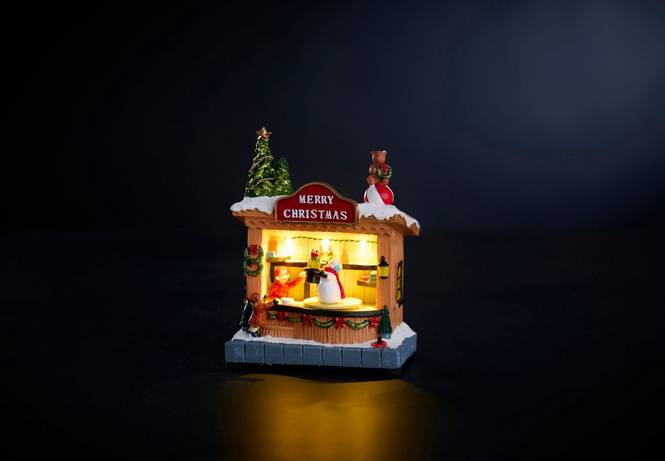 JULEBUTIKK MED 3 LED MUSIKK BATTERI
