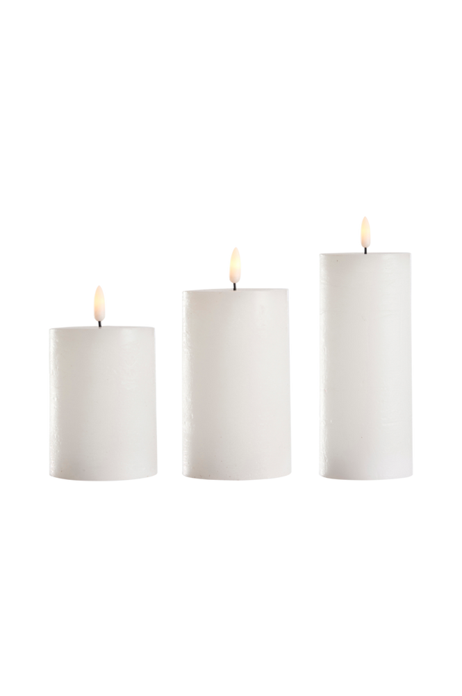 3 KUBBELYS MED 3D-FLAMME LED MED FJERNKONTROLL