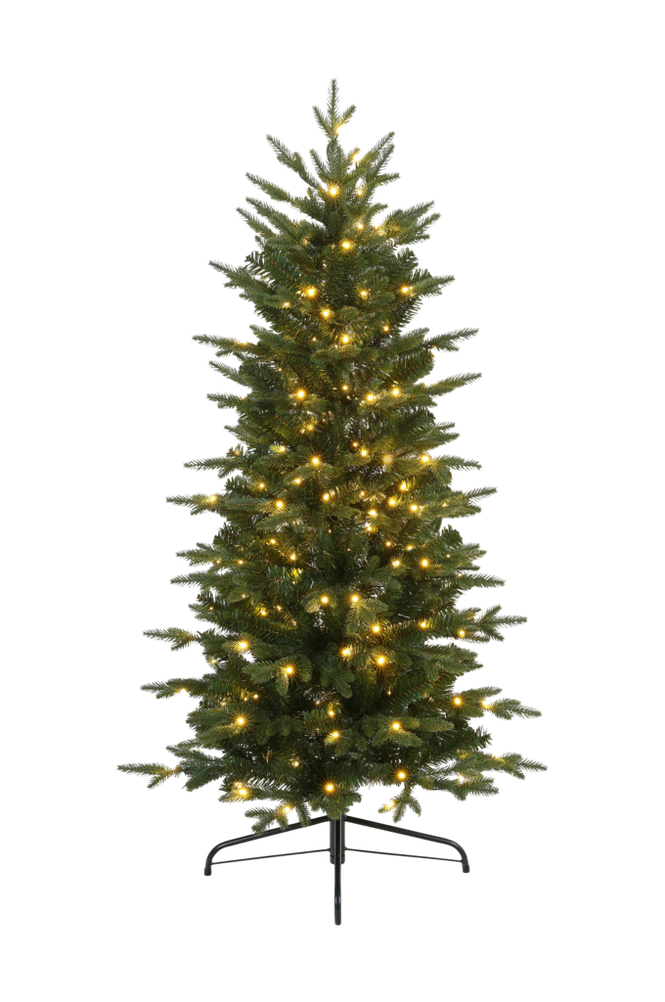 KONSTGJORD JULGRAN MED 200 LED ADAPTER H150CM