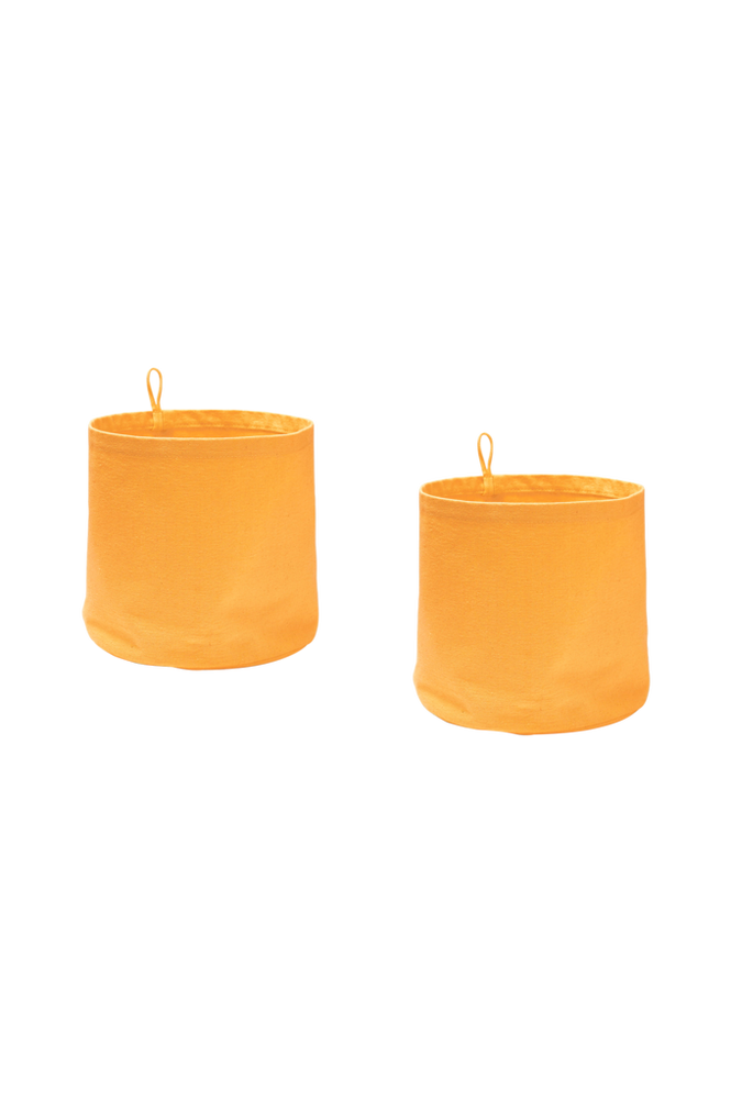 Förvaring textil cylinder 2-pack mango