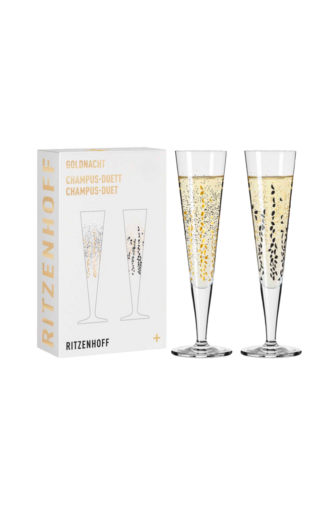 Champagneglass Goldnacht 2-pk