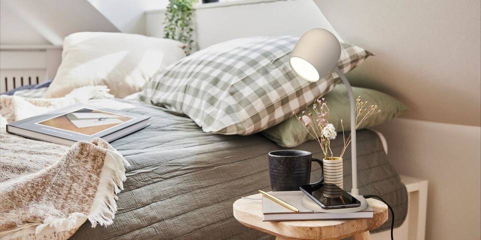 Kreafunk LED-lampa/Högtalare/Qi Ellie, beige från Kreafunk, bild 2