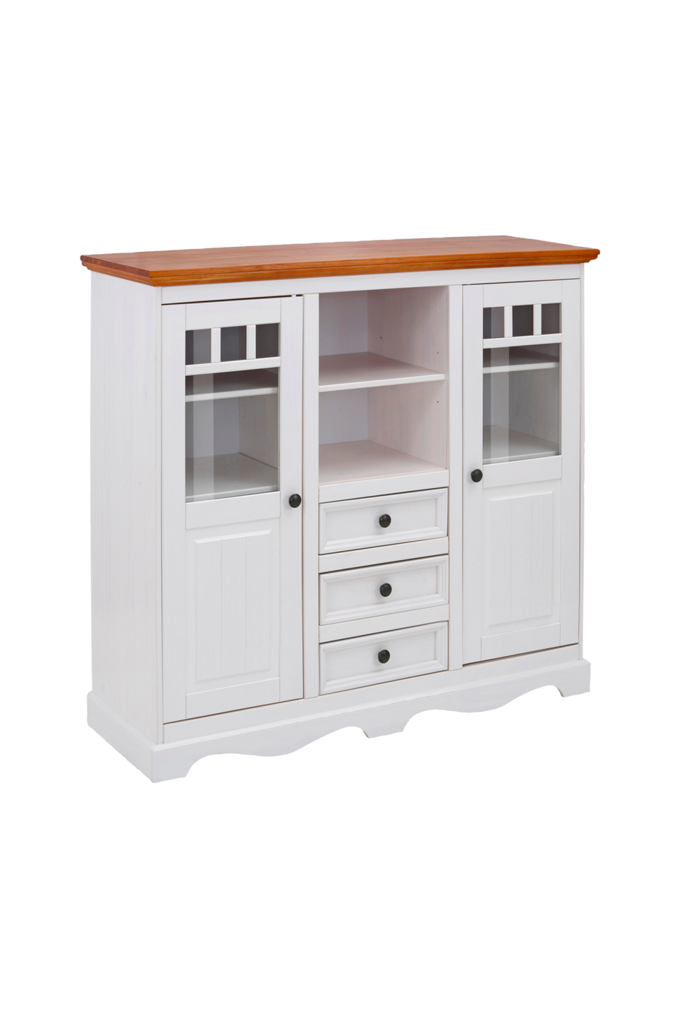 Loft24 Highboard Melissa 2 glasdörrar/3 lådor/1 hyllplan, vit från Loft24, bild 5