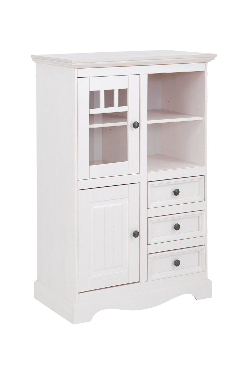 Loft24 Highboard Melissa Vertico 1 glasdörr/1 trädörr, vit från Loft24, bild 5