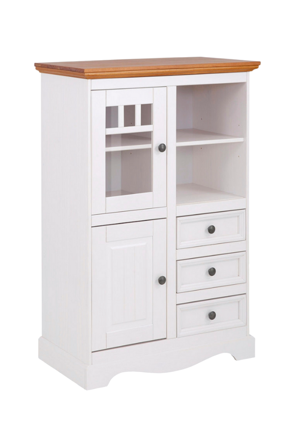 Loft24 Highboard Melissa Vertico 1 glasdörr/1 trädörr, vit från Loft24, bild 5