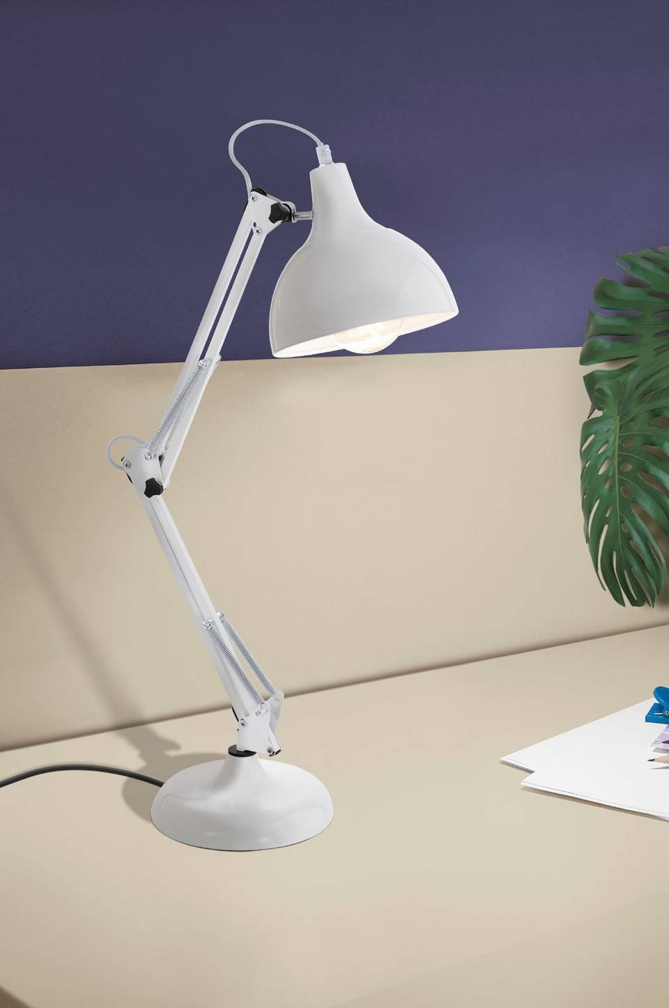 EGLO Skrivbordslampa Borgillio, vit från EGLO, bild 5