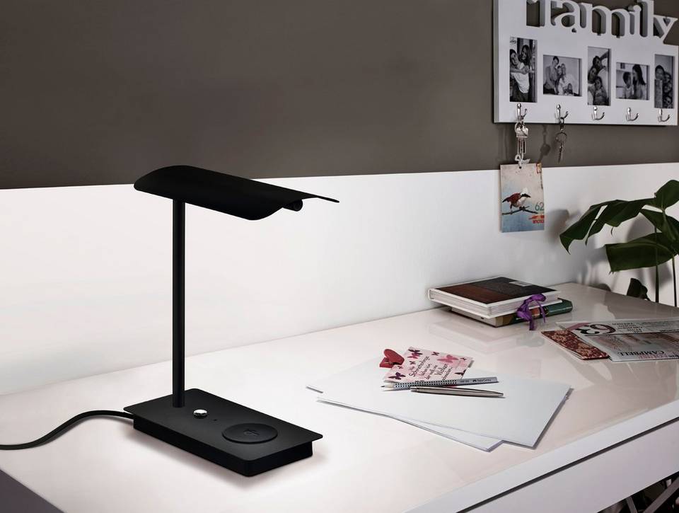 EGLO Skrivbordslampa Arenaza Qi w.Touch, svart från EGLO, bild 5