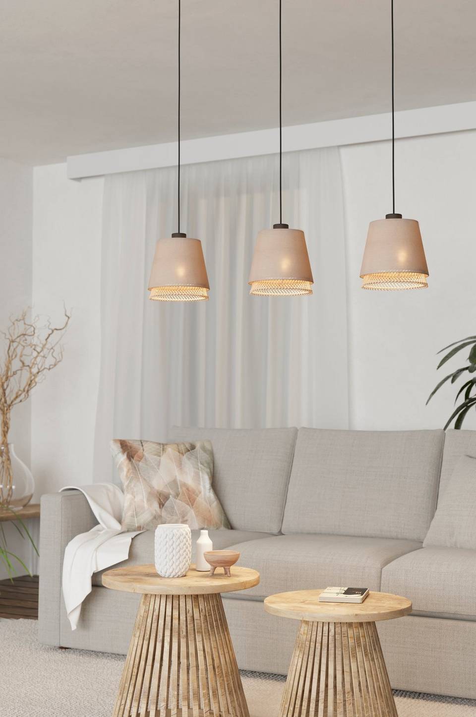 EGLO Pendel Tabley 3-Light, natur från EGLO, bild 5