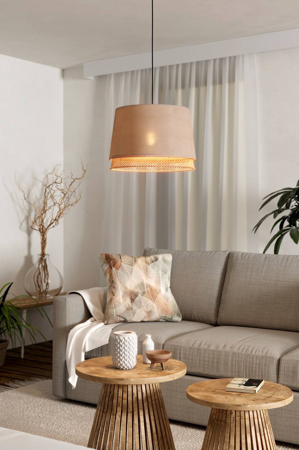 EGLO Pendel Tabley 1-Light, natur från EGLO, bild 5