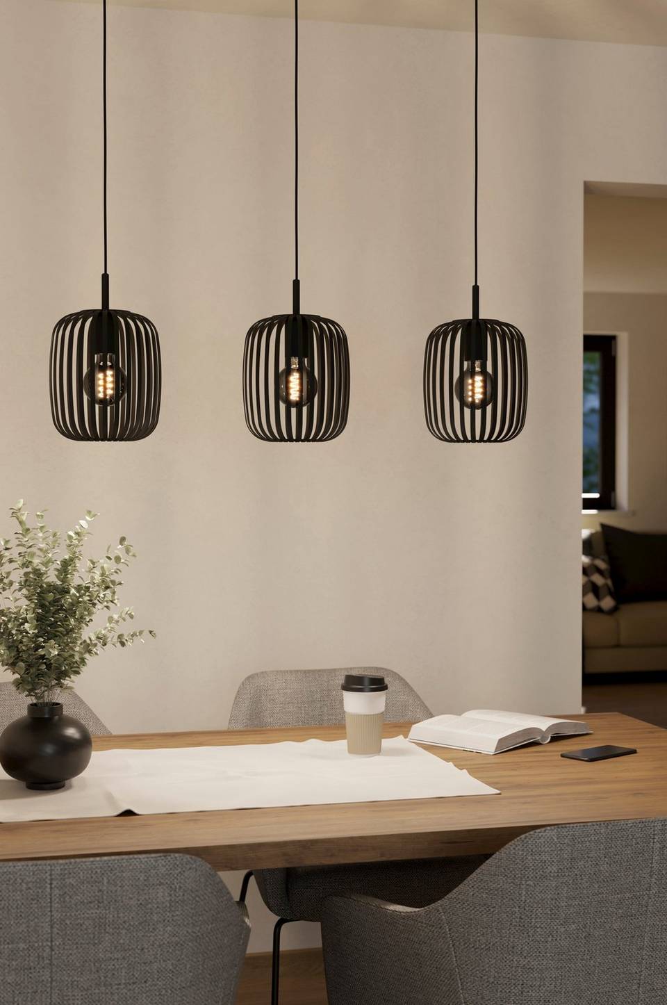 EGLO Pendel Romazzina 3-Light, svart från EGLO, bild 5