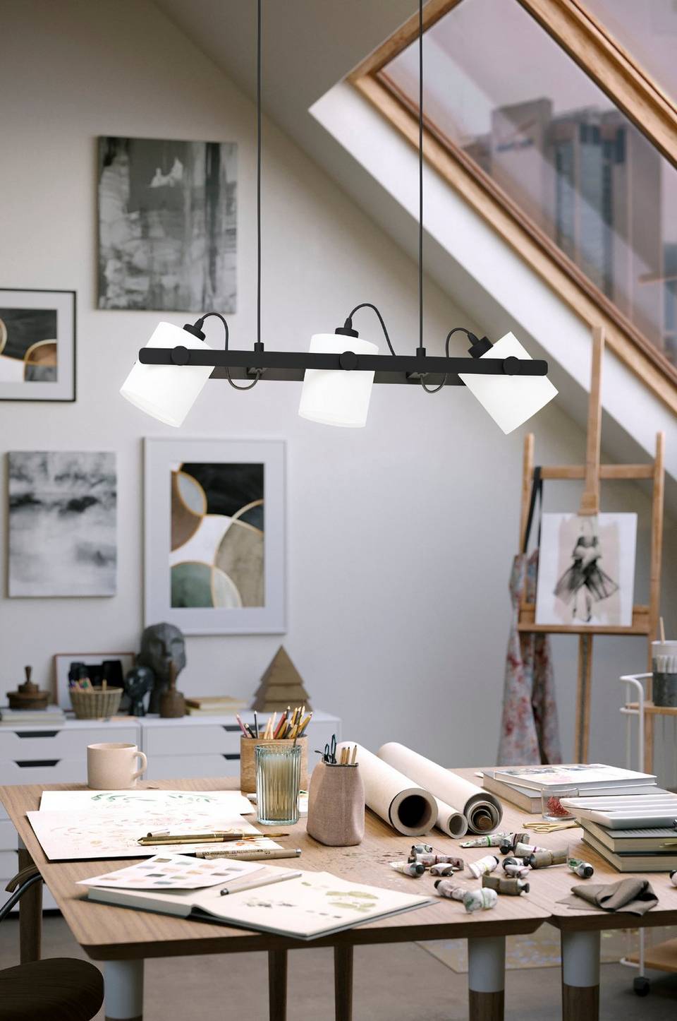EGLO Pendel Hornwood 1 3-Light, svart från EGLO, bild 5