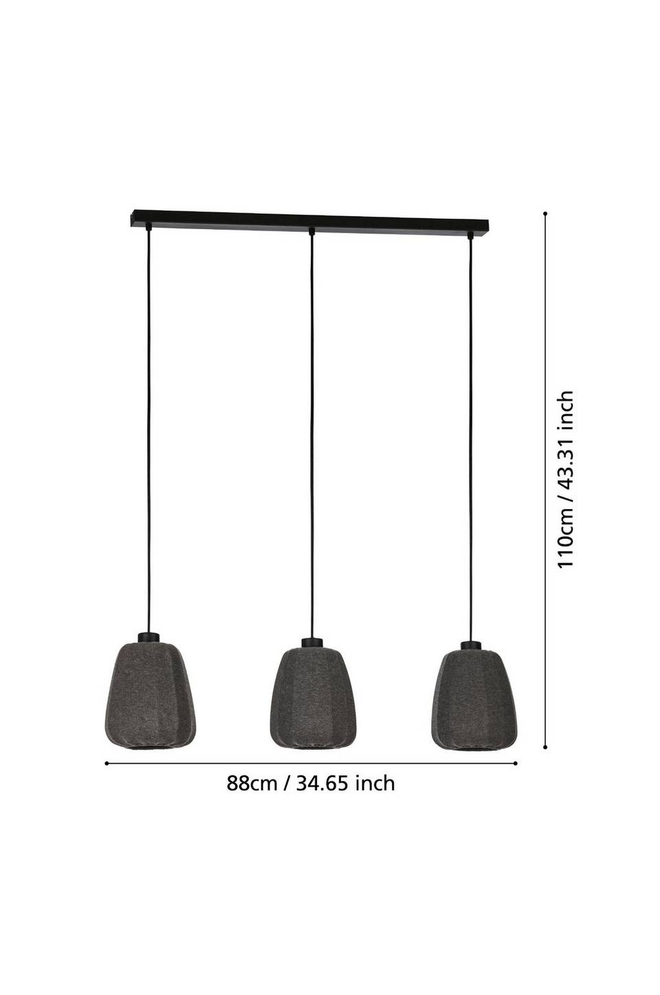 EGLO Pendel Barlaston 3-Light, grå från EGLO, bild 5