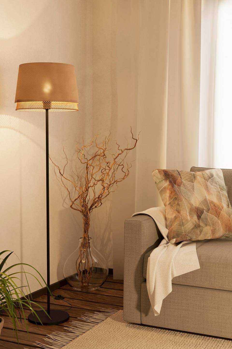 EGLO Golvlampa Tabley, natur från EGLO, bild 5