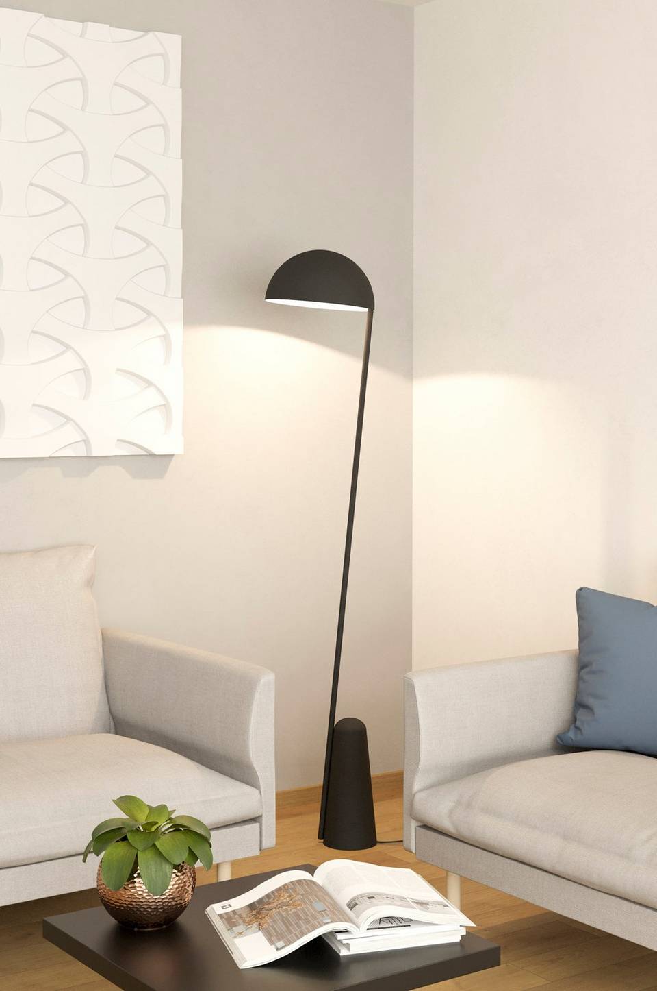 EGLO Golvlampa Aranzola, svart från EGLO, bild 5