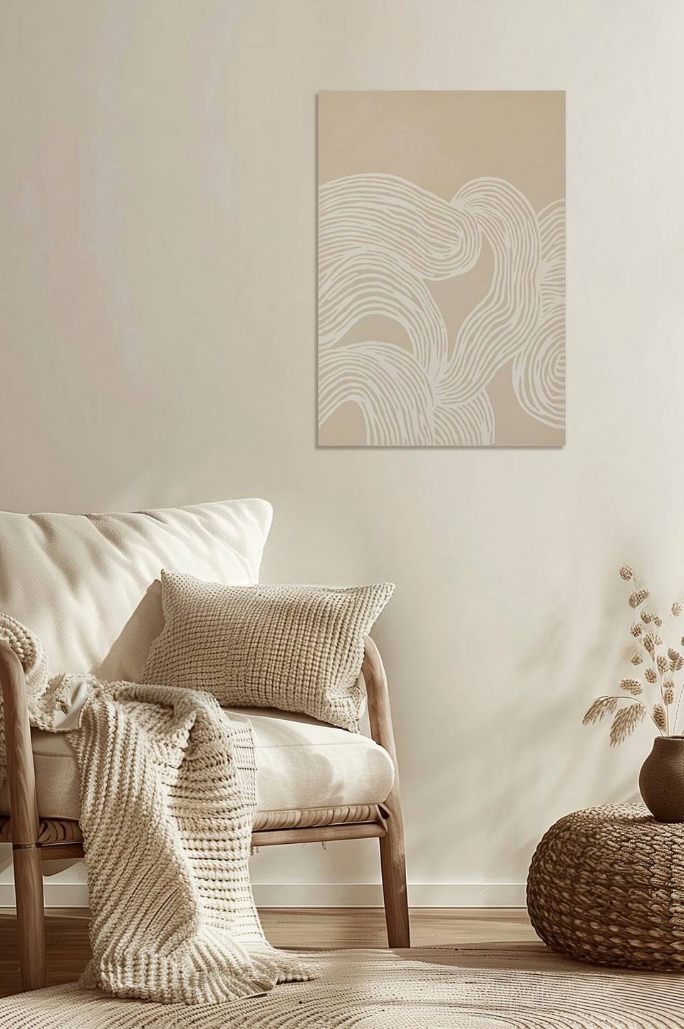 Eightmood Målning Linjer, beige från Eightmood, bild 5