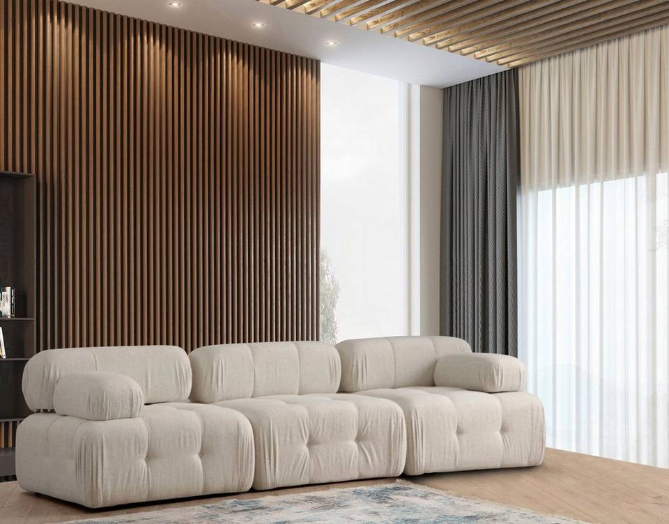 Hanah Home 3-sitsig soffa Puca, beige från Hanah Home, bild 5