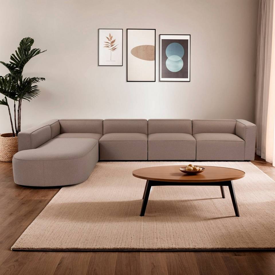 Hanah Home Hörn soffa Mora, brun från Hanah Home, bild 5