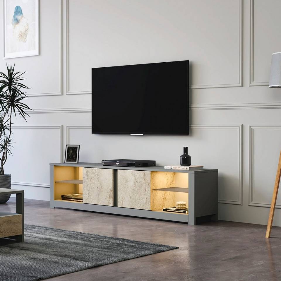 Hanah Home TV-bänk Lina, grå från Hanah Home, bild 5