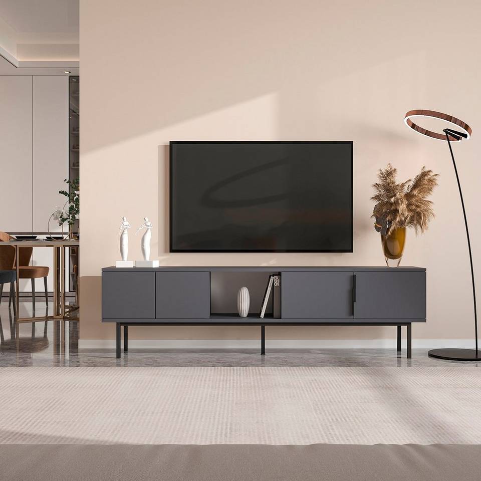 Hanah Home TV-bänk Ramsey, grå från Hanah Home, bild 5