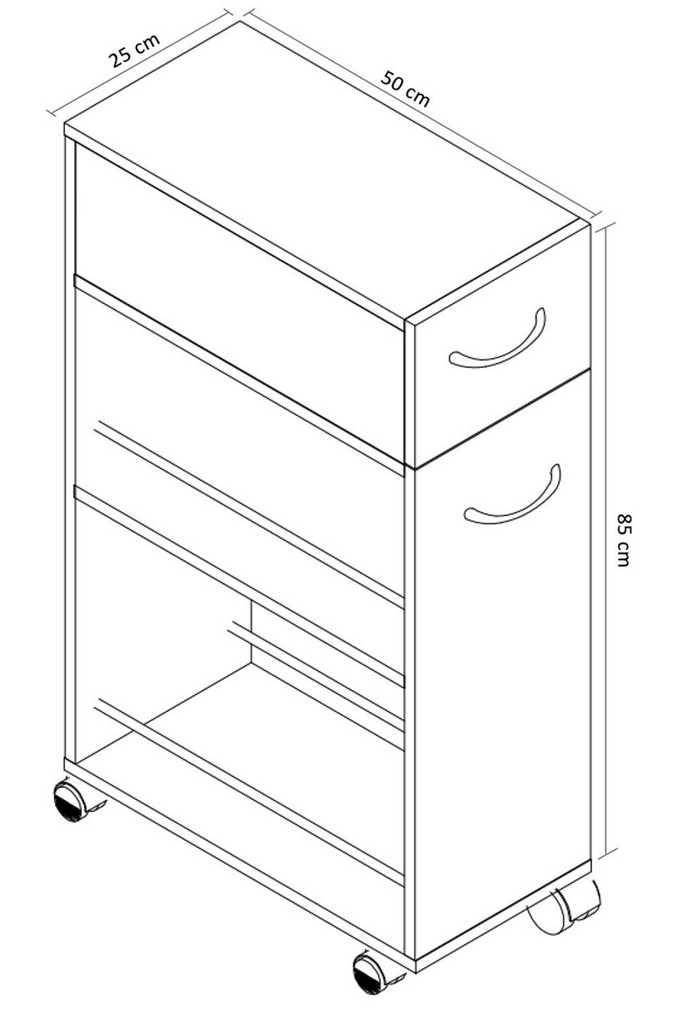 VCM Nischvagn Tusal With Drawer, vit från VCM, bild 5