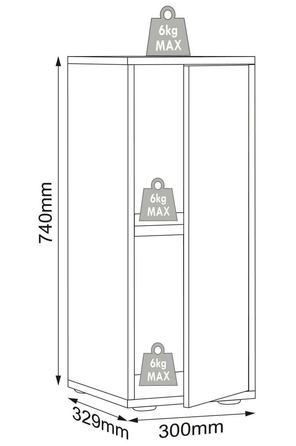 VCM Kontorsskåp med 2 fack Salia B30, flerfärgad från VCM, bild 5