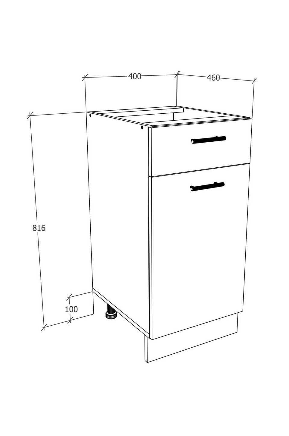 VCM Skåp Esilo 1 Door/1 Drawer, vit från VCM, bild 5