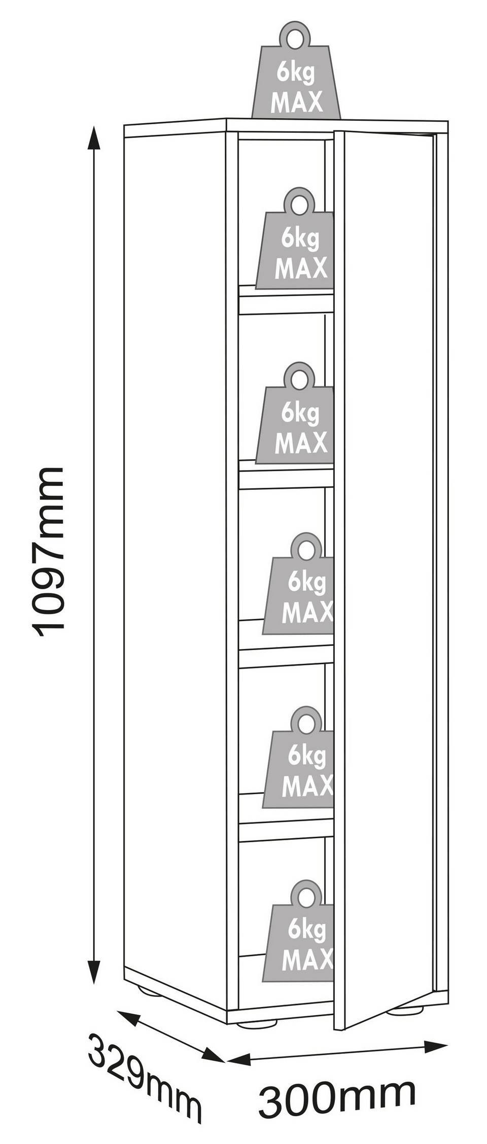 VCM Skoskåp Salia B30 Xl 5-fack, flerfärgad från VCM, bild 5
