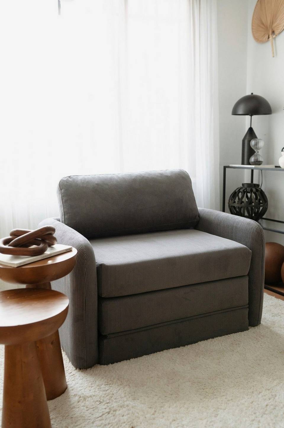 Hanah Home Bäddsoffa med 1 sittplats Nest, grå från Hanah Home, bild 5
