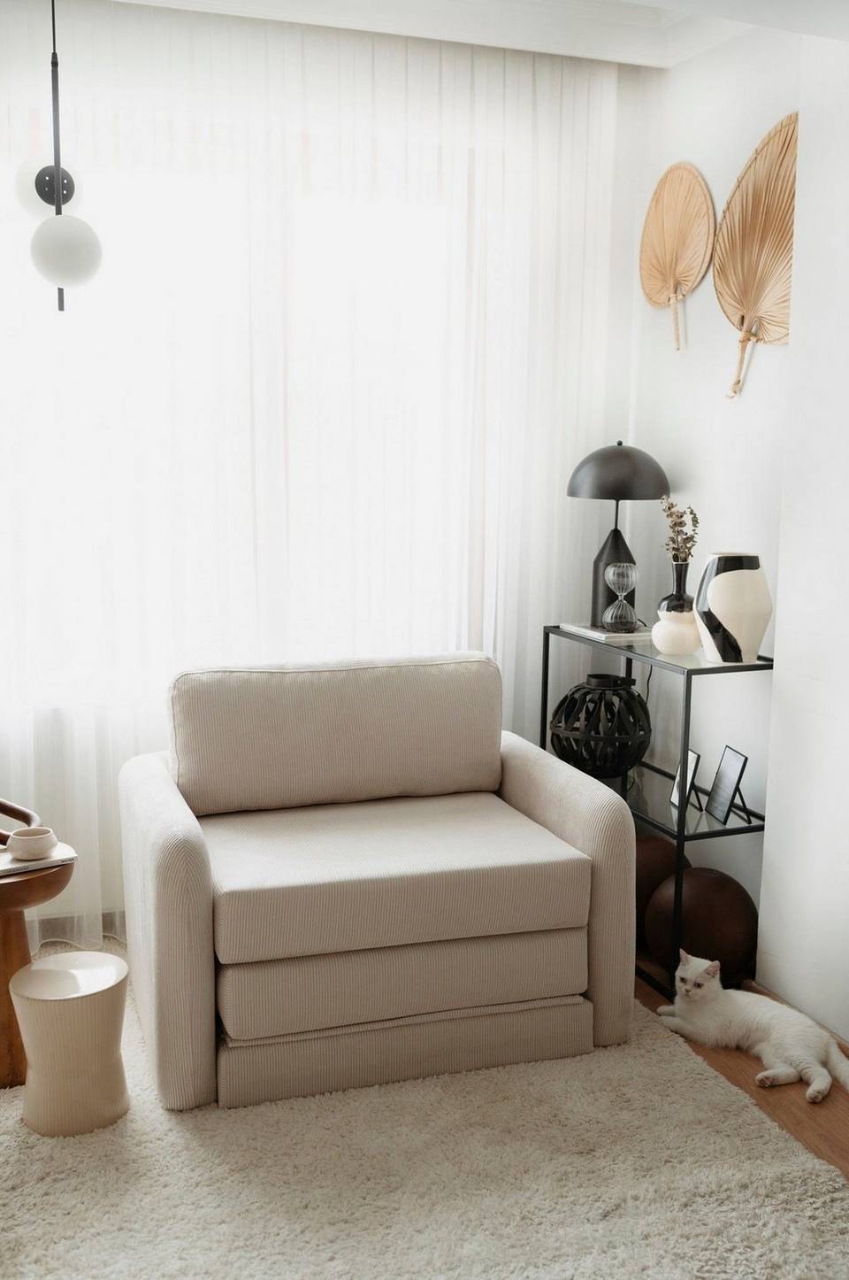 Hanah Home Bäddsoffa med 1 sittplats Nest, vit från Hanah Home, bild 5