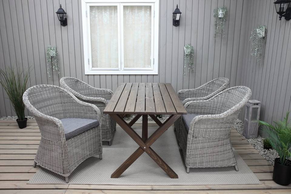 LifestyleGarden Bord 150 cm & 4 st Mercury-stolar, brun från LifestyleGarden, bild 5