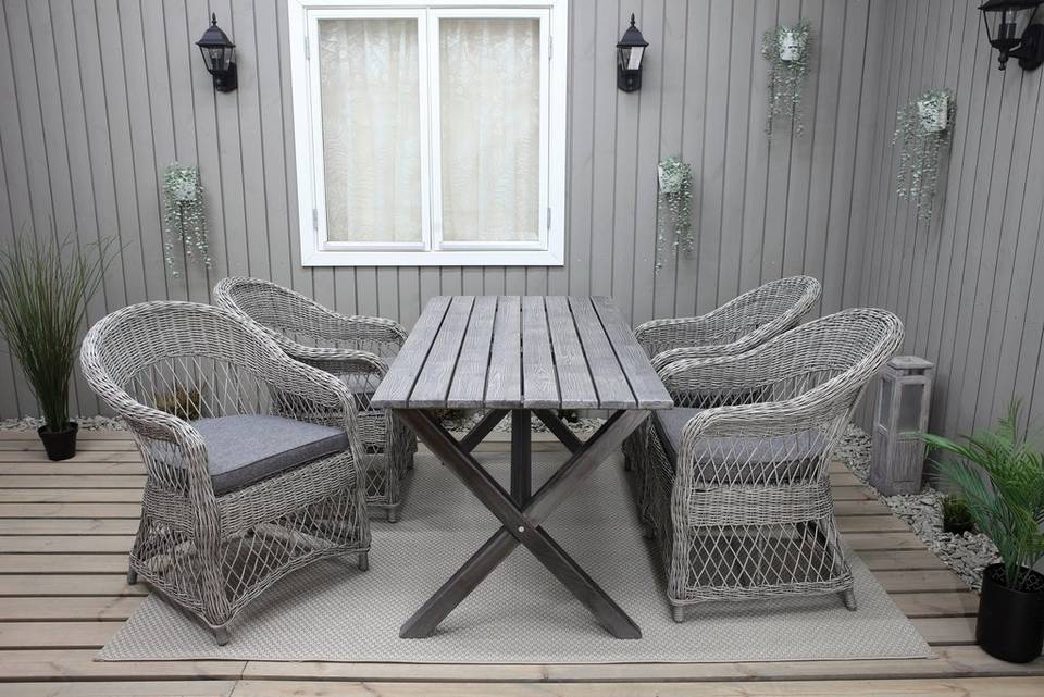 LifestyleGarden Bord 150 cm & 4 st Marbella-stolar, grå från LifestyleGarden, bild 5