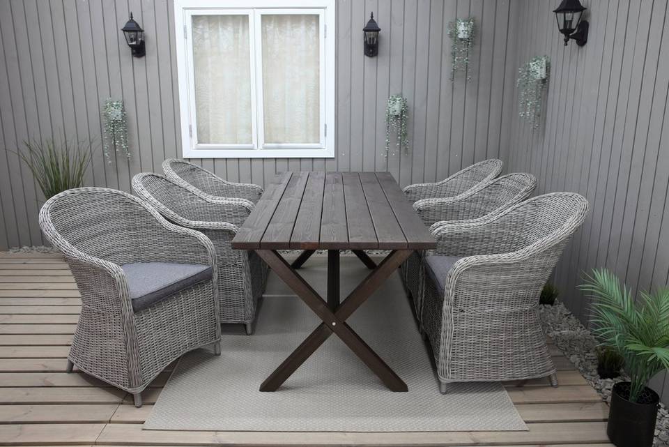 LifestyleGarden Bord 190 cm & 6 st Mercury-stolar, brun från LifestyleGarden, bild 5