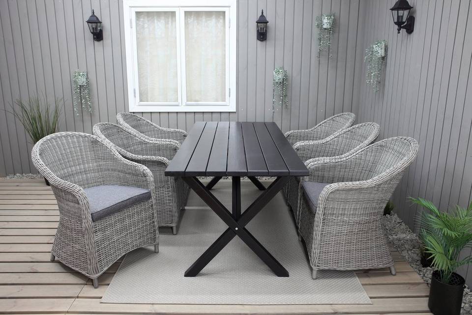 LifestyleGarden Bord 190 cm & 6 st Mercury-stolar, svart från LifestyleGarden, bild 5