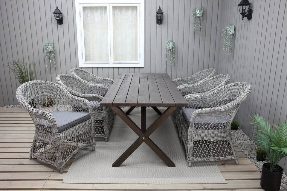 LifestyleGarden Bord 190 cm & 6 st Marbella-stolar, brun från LifestyleGarden, bild 5