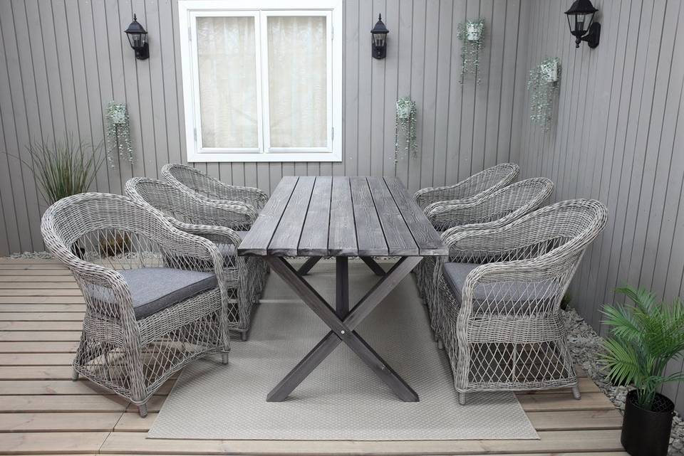LifestyleGarden Bord 190 cm & 6 st Marbella-stolar, grå från LifestyleGarden, bild 5