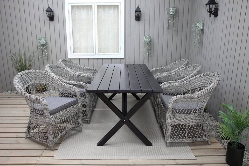 LifestyleGarden Bord 190 cm & 6 st Marbella-stolar, svart från LifestyleGarden, bild 5