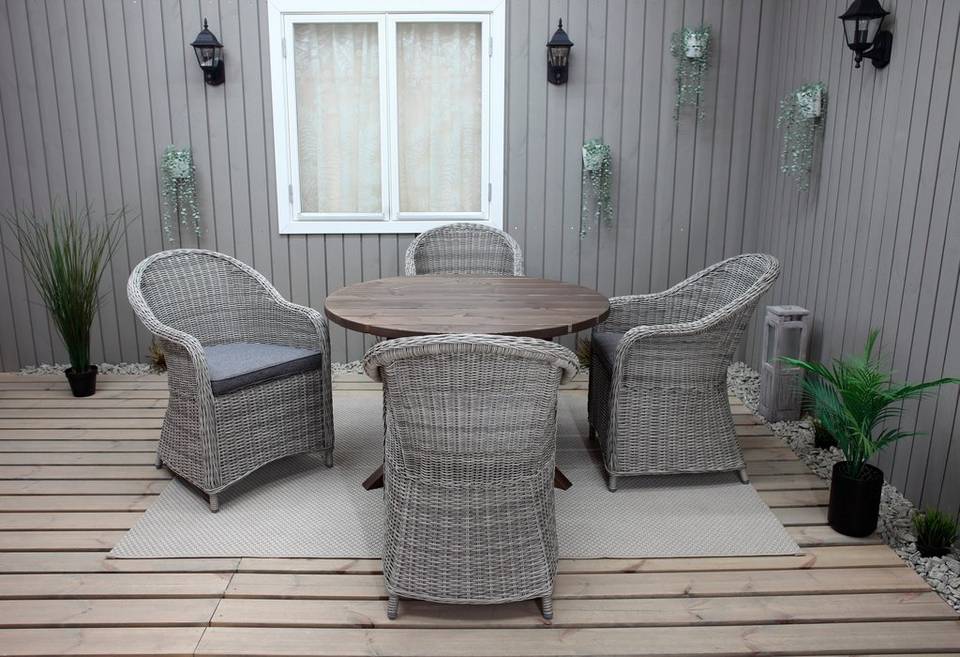 LifestyleGarden Bord Ø 112 cm & 4 st Mercury-stolar, brun från LifestyleGarden, bild 5