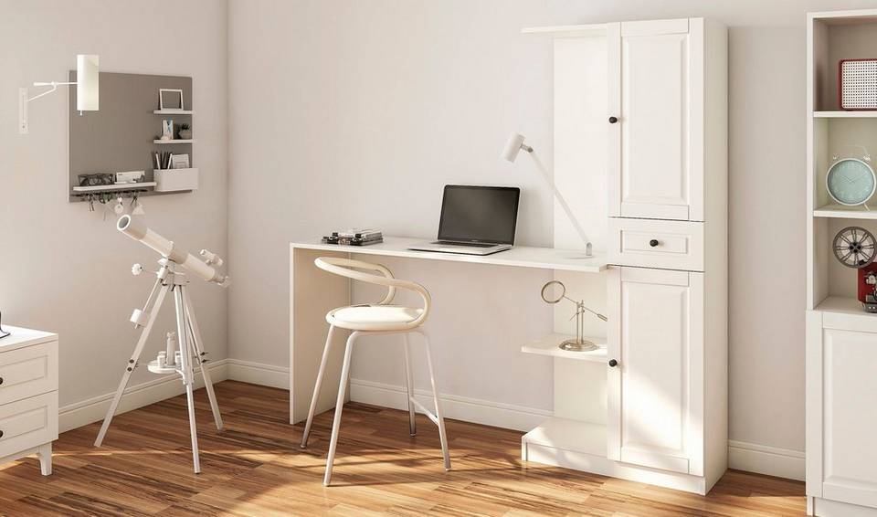 Hanah Home Arbetsbord & bokhylla Matte, vit från Hanah Home, bild 5